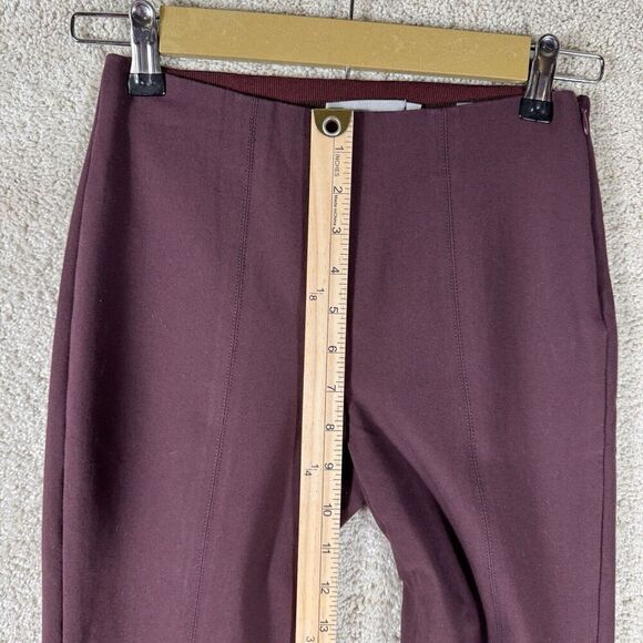 Vince Ponte Legging Front Seam Stitch Womens XS Black Cherry Skinny Stretch Pant - Picture 6 of 10